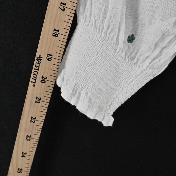 Rails Womens Mariah Embroidered Top Size XS Daisy Floral Linen Cottage Peasant - Picture 5 of 13